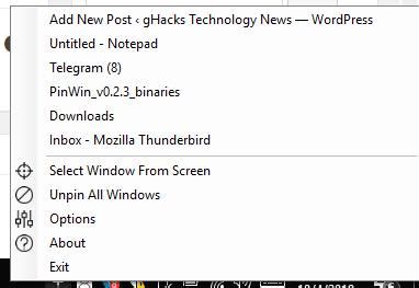 phinwin|Make any program stay on top of other windows with .